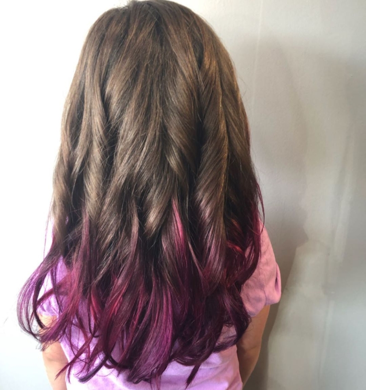 Brown-pink hair color