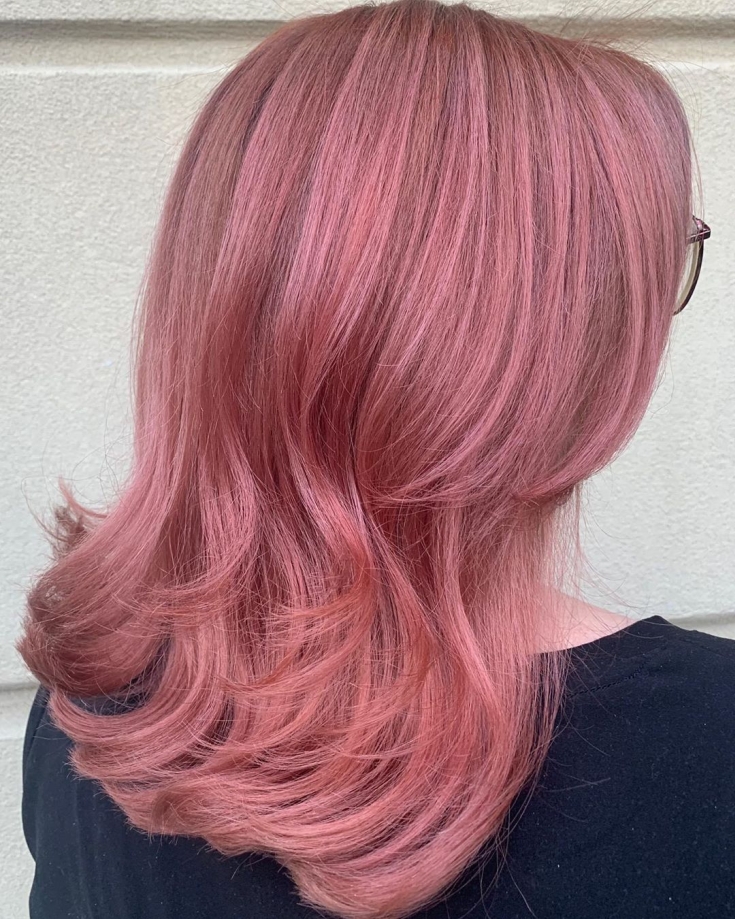 Ash pink hair color