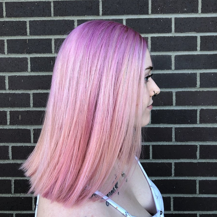 Hair color pink blond