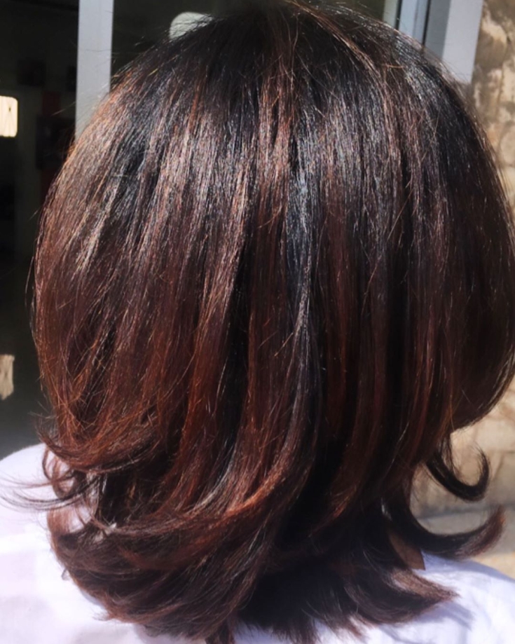 Reddish brown hair color