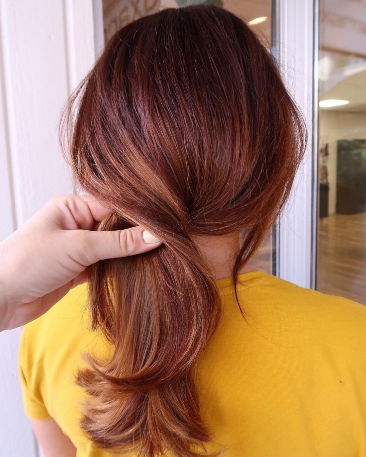 Reddish brown hair color