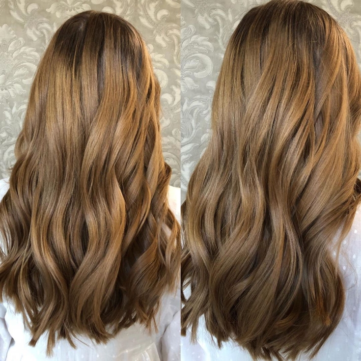 Golden brown hair color