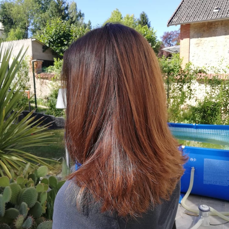 Reddish brown hair color