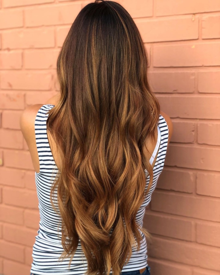 Golden brown hair color