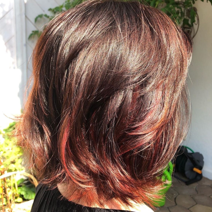 Reddish brown hair color