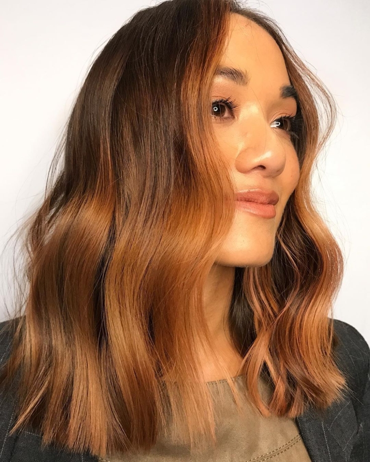 Golden brown hair color