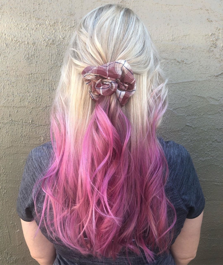 Hair color pink blond