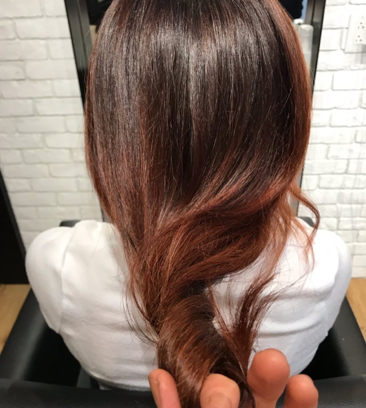 Reddish brown hair color