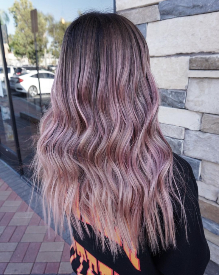 Ash pink hair color