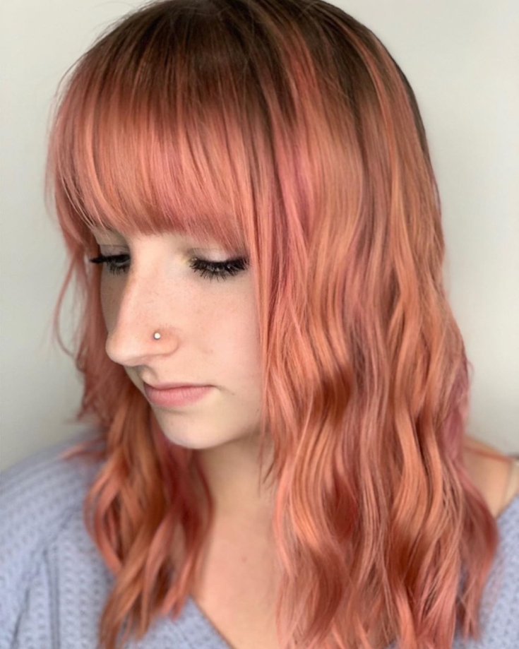 Rose gold hair color