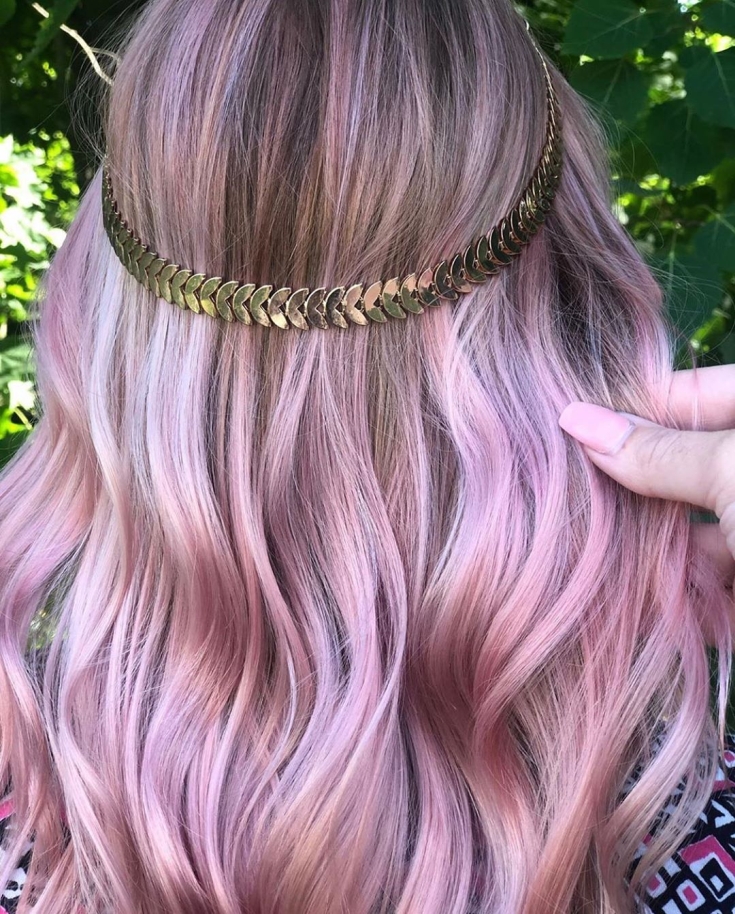 Ash pink hair color