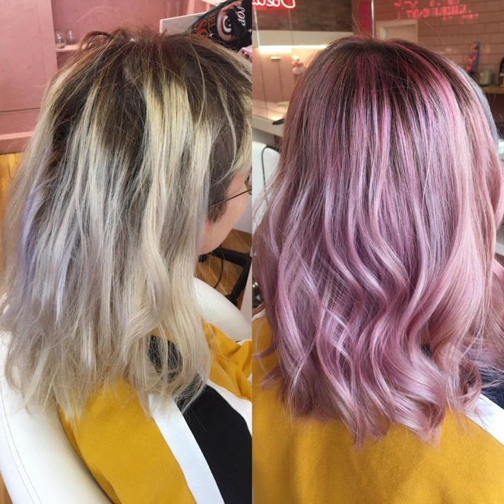 Hair color pink blond