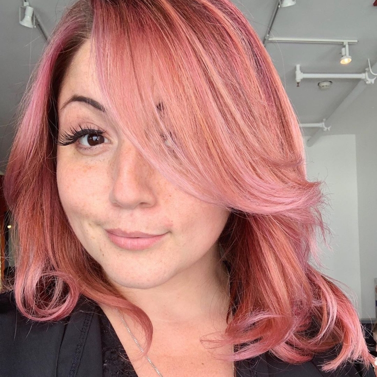 Rose gold hair color