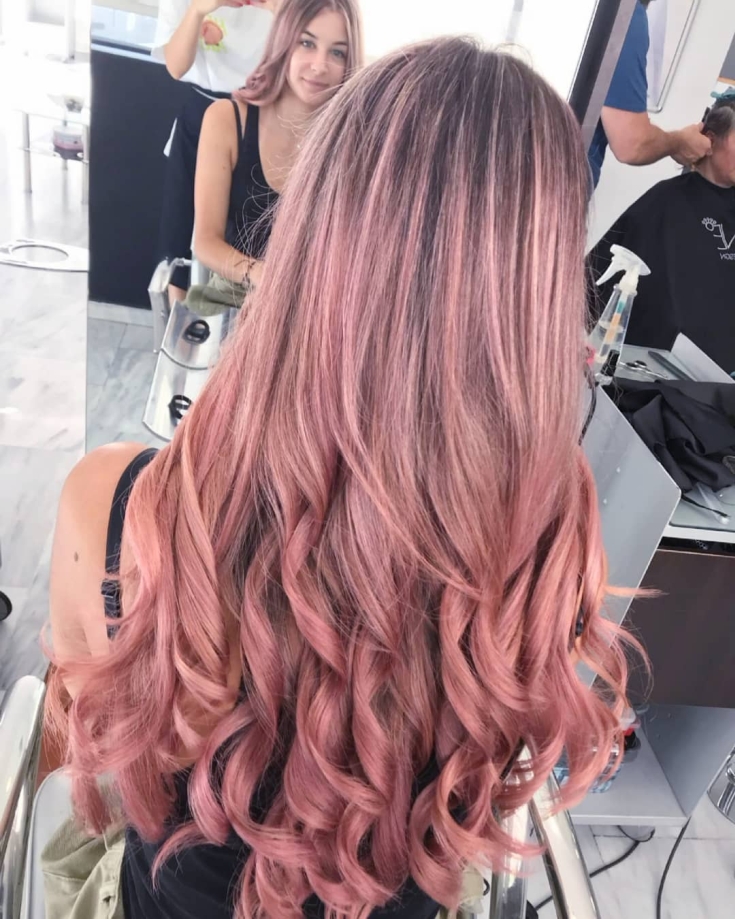 Ash pink hair color