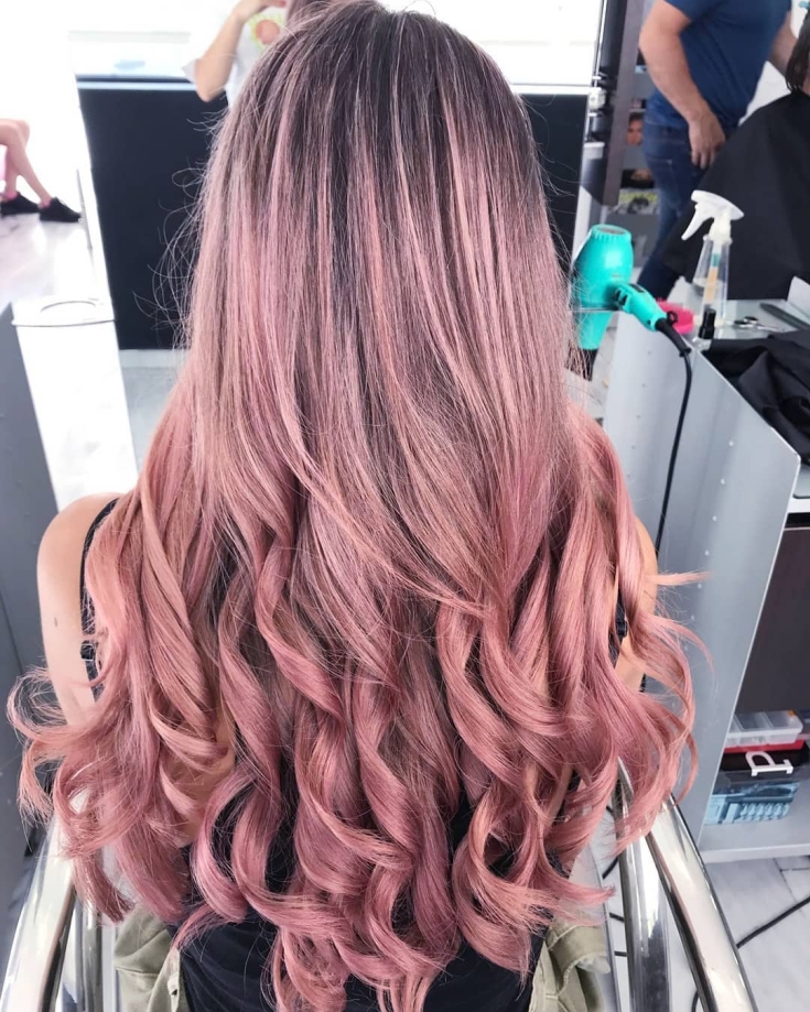 Ash pink hair color