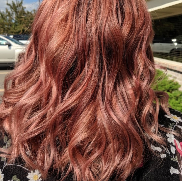 Brown-pink hair color