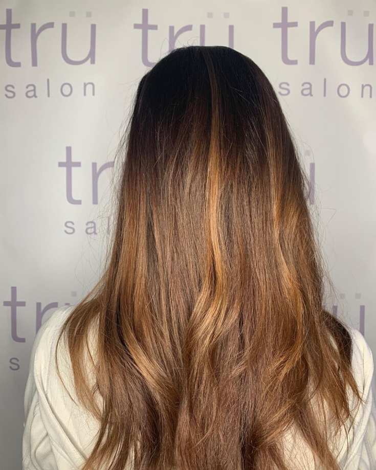 Golden brown hair color