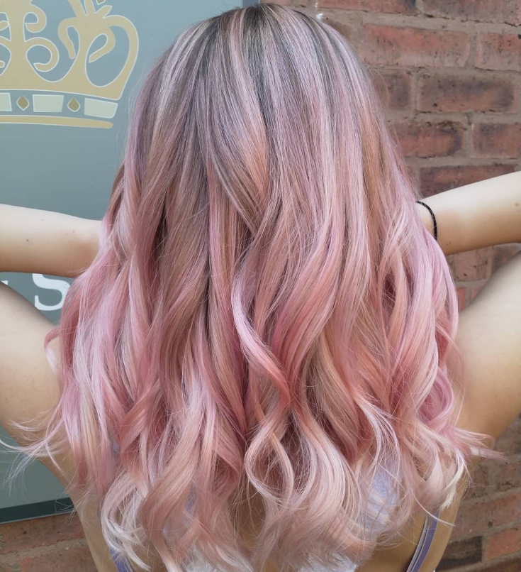 Hair color pink blond