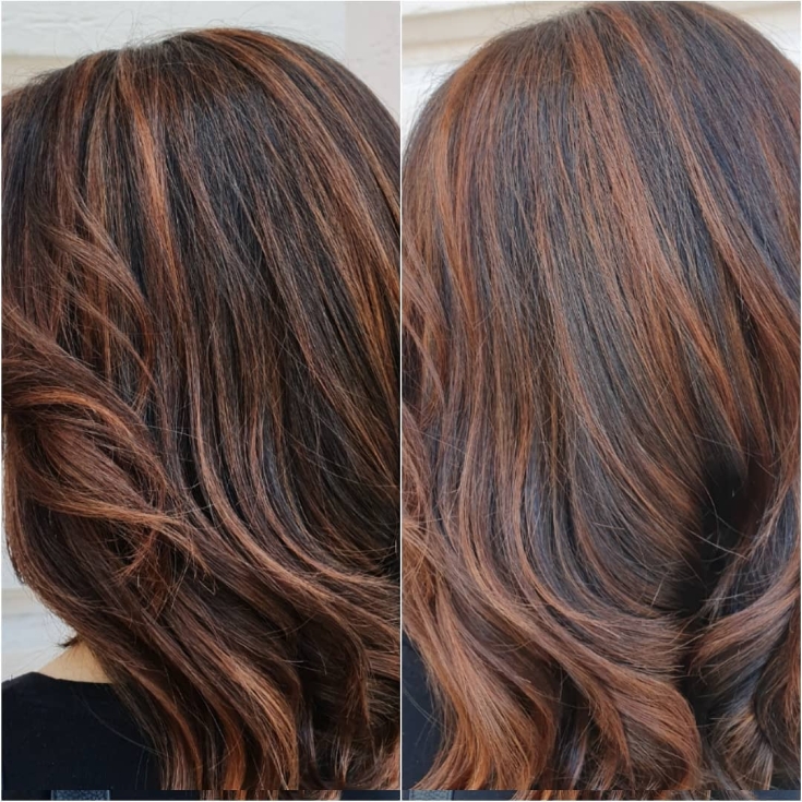 Reddish brown hair color