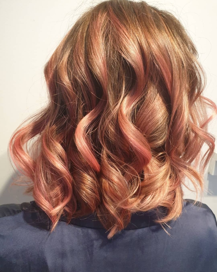 Rose gold hair color