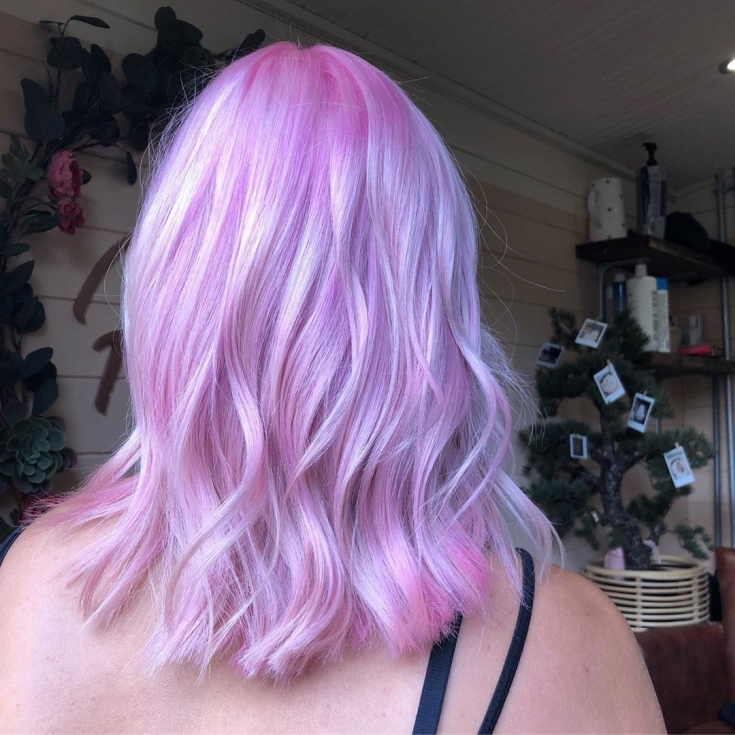 Hair color pink blond