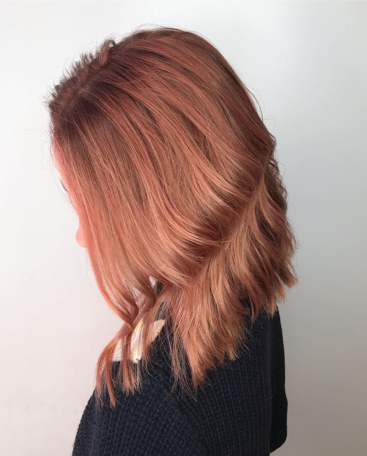 Rose gold hair color