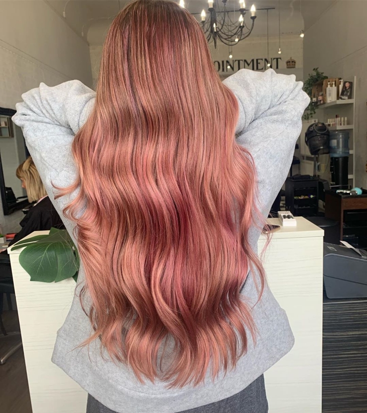 Pearl pink hair color