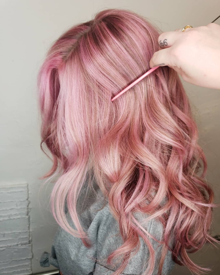 Pearl pink hair color