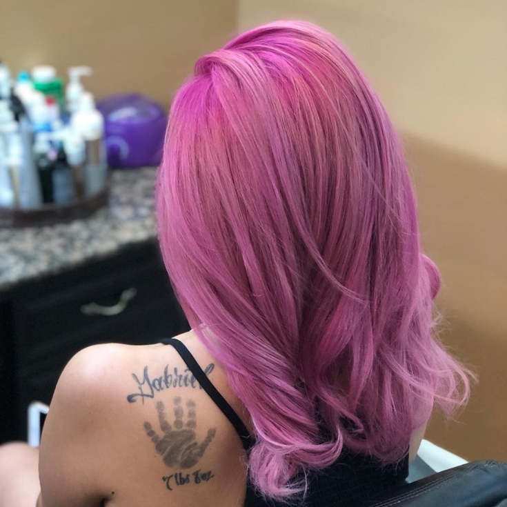 Ash pink hair color