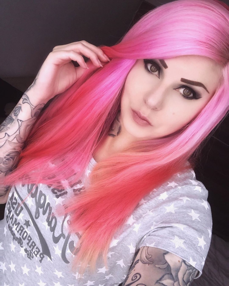 Pearl pink hair color