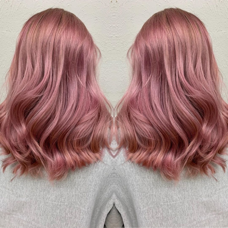 Rose gold hair color