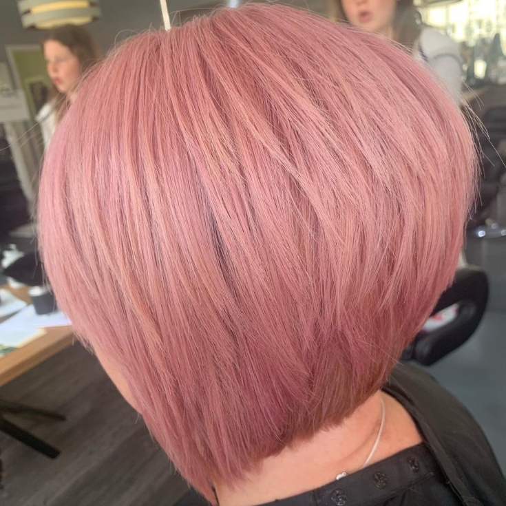 Gray-pink hair color