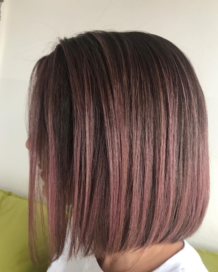 Gray-pink hair color