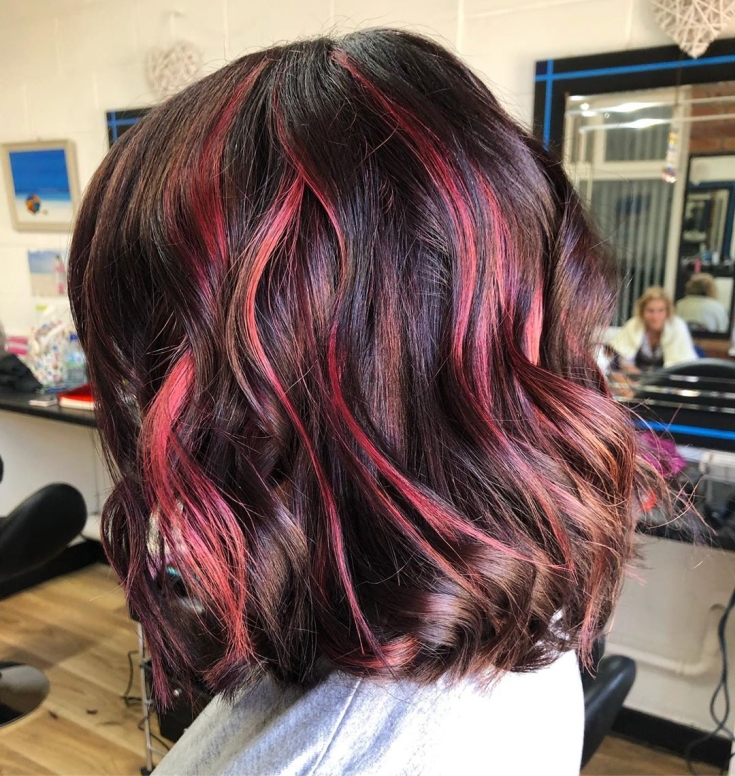 Brown-pink hair color