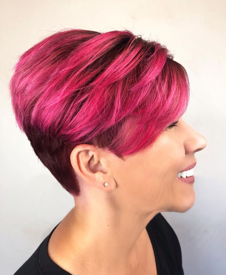 Brown-pink hair color