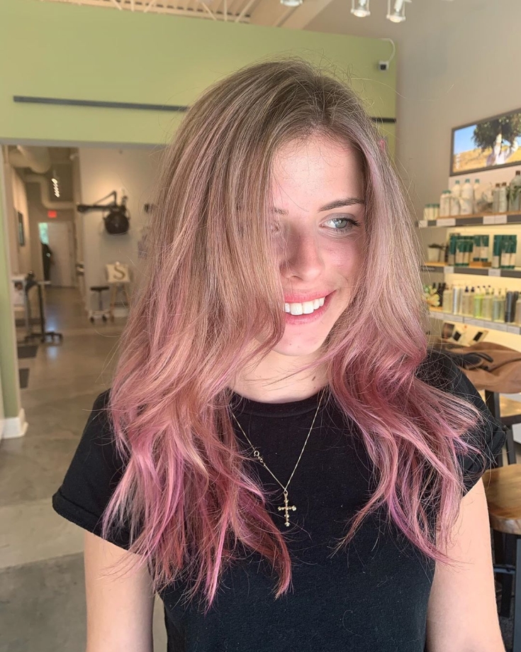 Gray-pink hair color