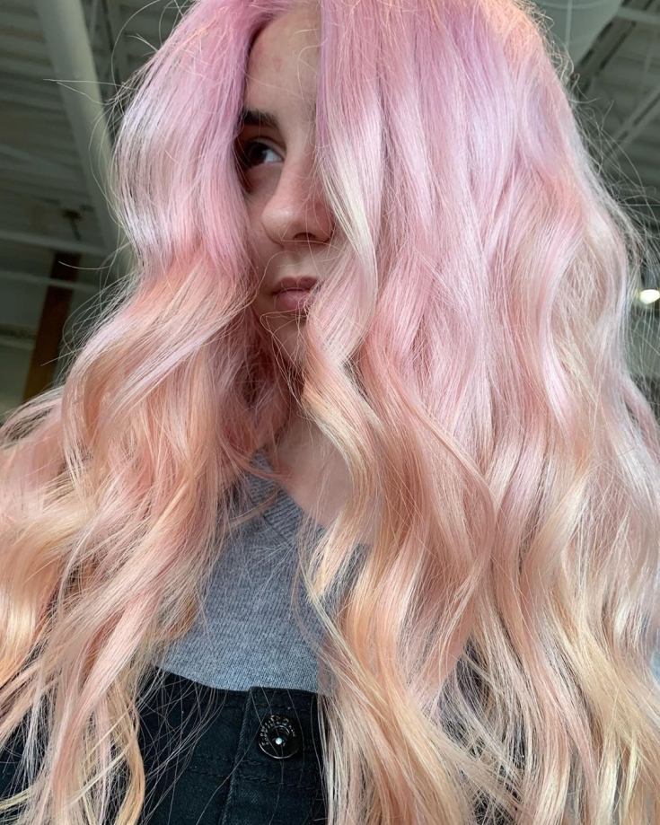 Hair color pink blond