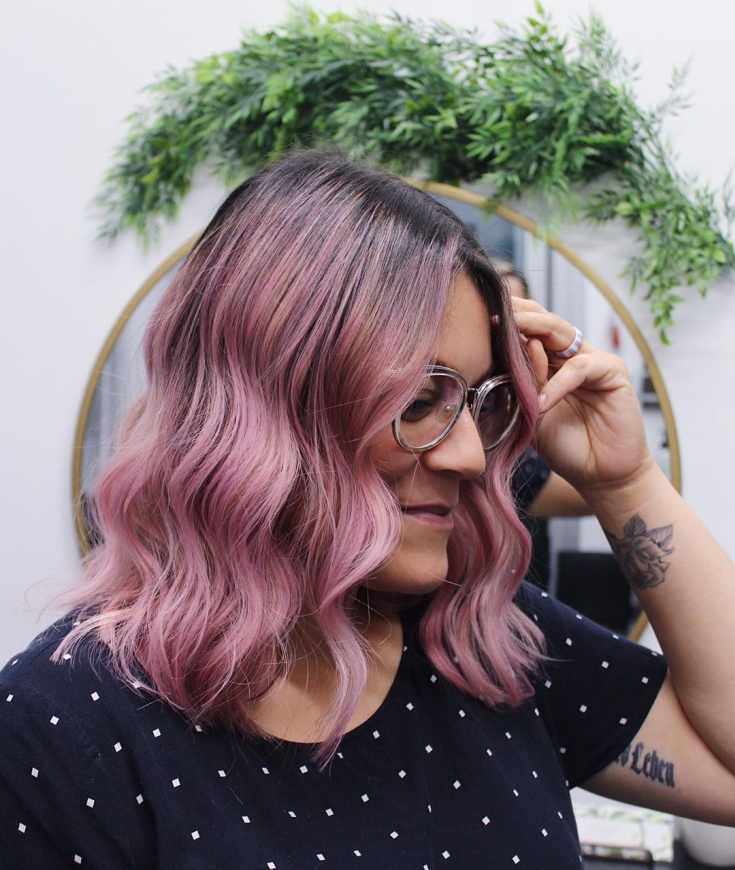 Ash pink hair color