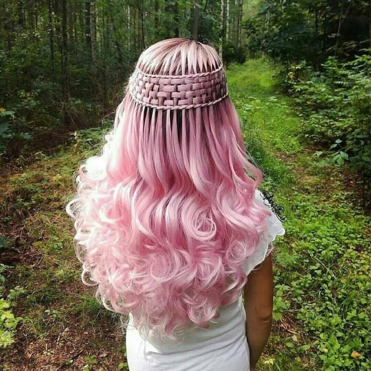 Hair color pink blond