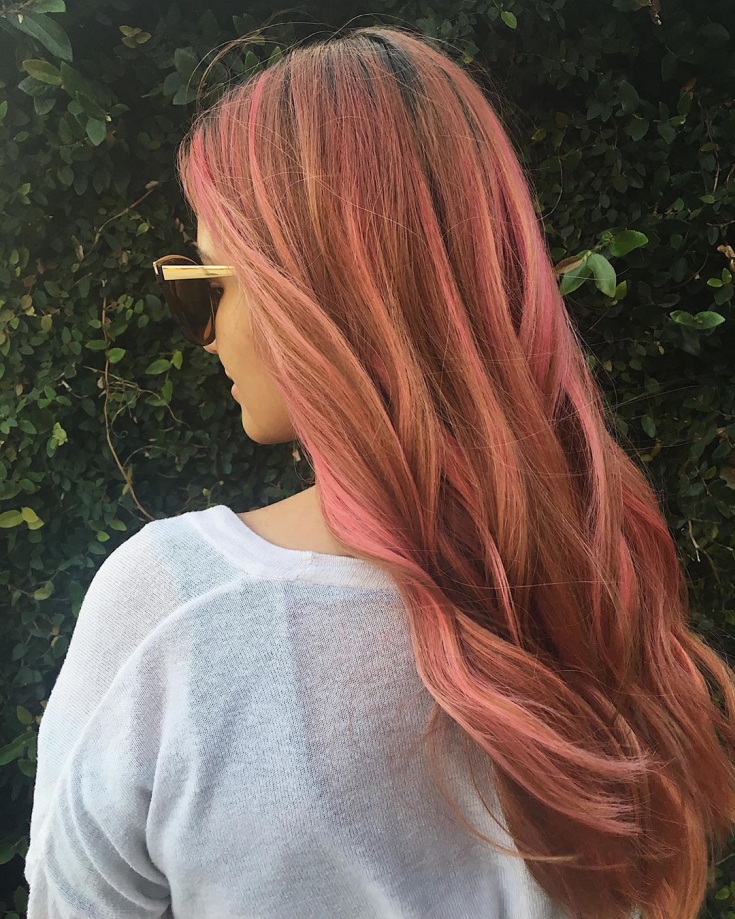 Rose gold hair color