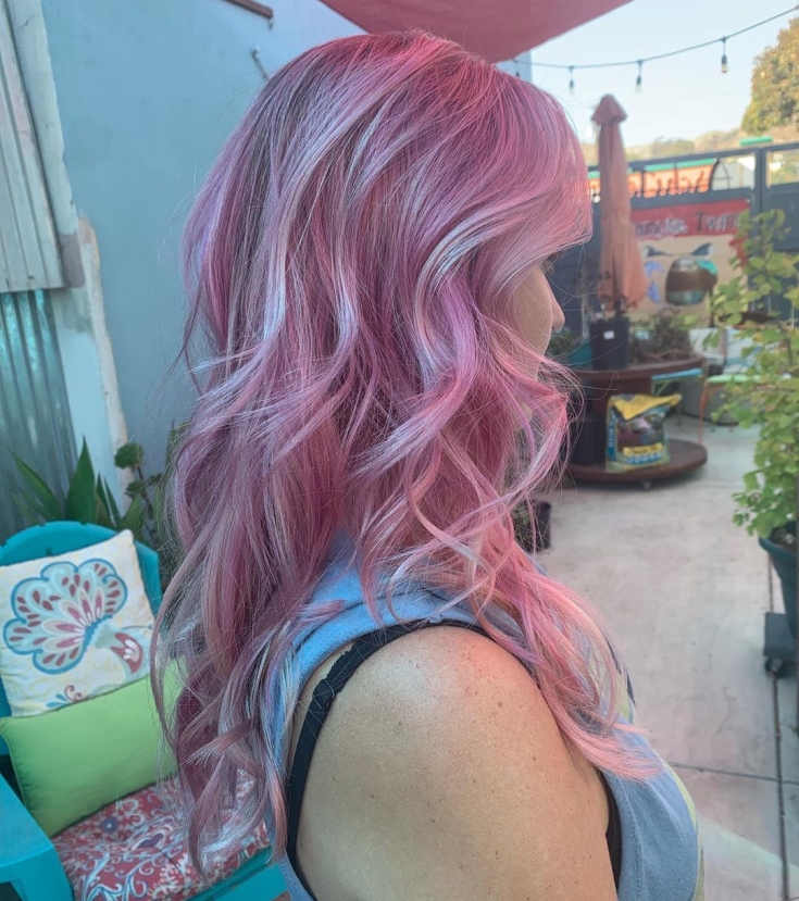 Pearl pink hair color