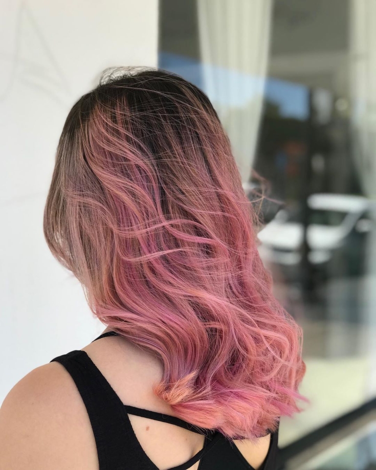 Gray-pink hair color