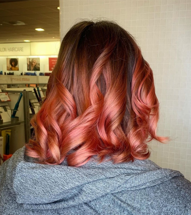 Rose gold hair color