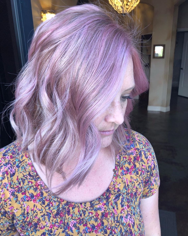 Gray-pink hair color