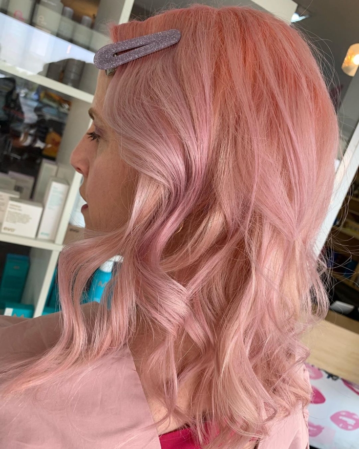 Hair color pink blond