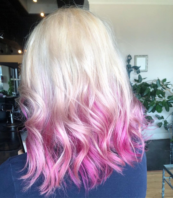 Hair color pink blond