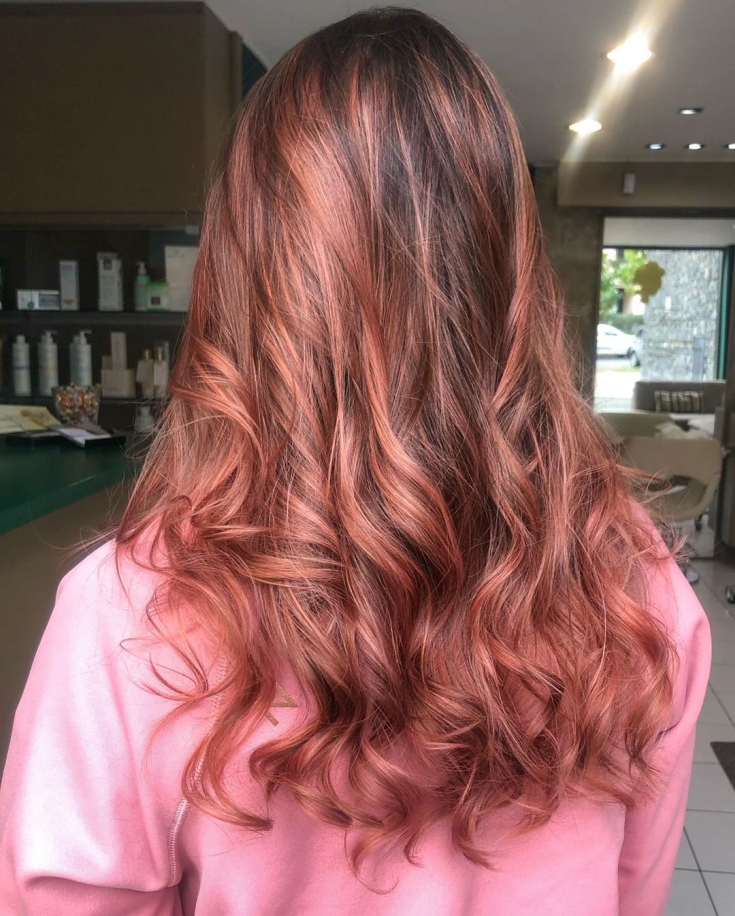 Rose gold hair color