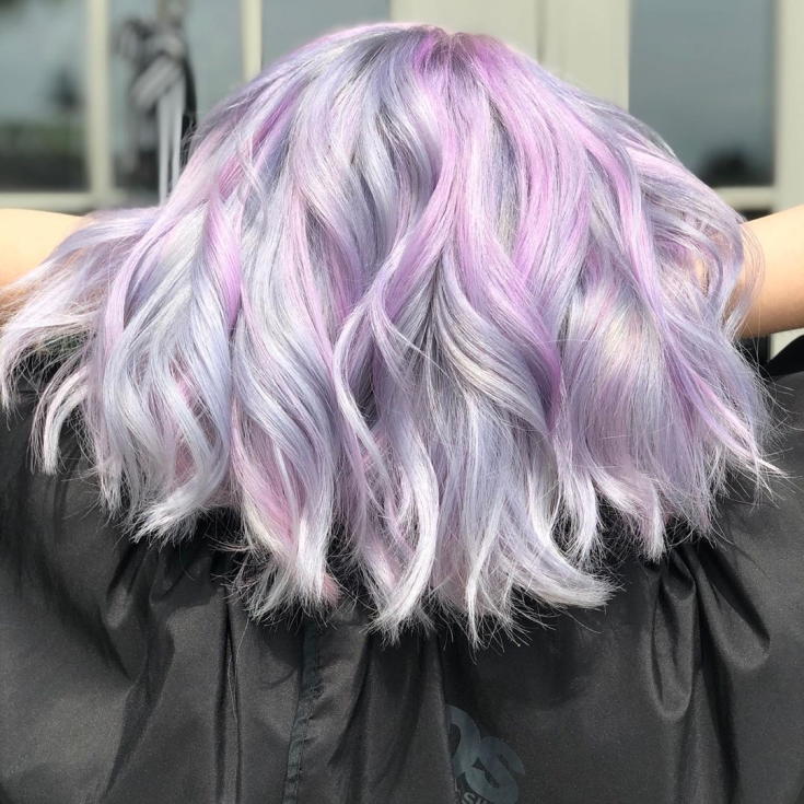 Gray-pink hair color