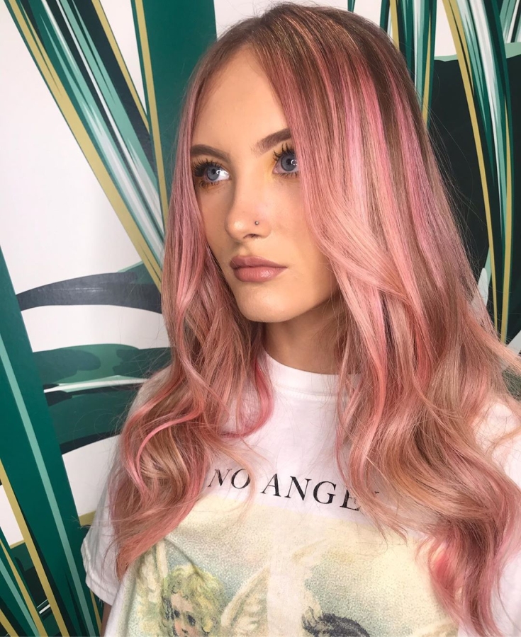 Rose gold hair color