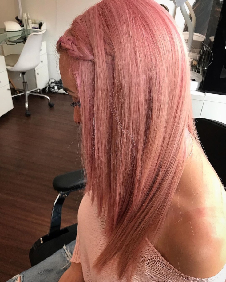 Gray-pink hair color